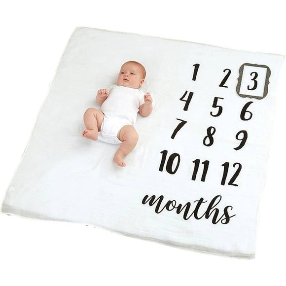 Mud Pie Cotton Monthly Milestone Blanket Photo Prop Set - Picture 1 of 4
